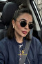 Bacon Oval Gold Black Round Unisex Sunglasses
