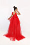 Girl's Red Wrap Graduation Birthday Dress - 5