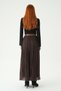 Plum Pleated Skirt Belt Piece Set 8453A - 5