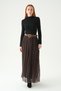 Plum Pleated Skirt Belt Piece Set 8453A - 7