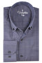Men's Dark Purple Shirt Long Sleeve Cotton with Linen Effects and Pocketed Collar Buttons - 3