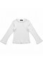 Girl's Cotton Neck Stone Embroidered Long Sleeve K Ribbed Knit Blouse - 4