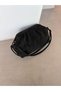 Glow Suede Black Large Knitted Detail Hand, Shoulder and Crossbody Bag, 33 cm X 21 cm - 5