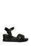 25S-281 5Fx Black Women's Wedge Heel Sandals