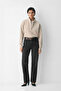 Women's Anthracite High Waist Straight Fit Jean Trousers with Straight Legs