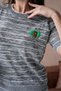 Gray Striped Green Heart Detailed Women's Knitwear - 2