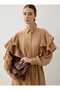 Flywheel Detailed Belted Hijab Dress - Camel - 7