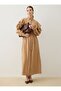 Flywheel Detailed Belted Hijab Dress - Camel - 3
