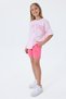Girl's Crew Neck Embroidered Summer Regular Fit Pink Shorts Set Us2510-C-V1 - 5