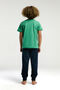 Boy's Crew Neck Pigment Printed Summer Regular Fit Green Pajama Set Us2032-C-V1 - 5