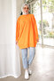 Orange Crew Neck Cold Thread Knitwear Tunic - 2