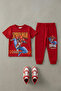 Boys' Red Tracksuit Set Spiderman Printed 2 Yarn Cotton Casual Set - 3