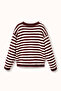 Striped Wool Sweater Burgundy-Ecru - 7