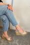 Women's Cork Cream Skin 10 cm Wedge Heeled Cork Sole Open Back Shoes - 5