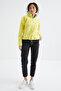 Lemon Half Zipper Skirt Hem Gathered High Neck Standard Fit Women's Fleece Sweatshirt - 97234 - 4
