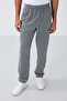 Gray Melange Mock Neck Basic Zipper Pocket Standard Fit Men's Fleece Tracksuit Set - 85193 - 4