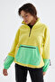 Lemon Hem Gathered Half Zipper Standard Fit Women's Fleece Sweatshirt - 97238 - 5