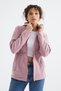 Rose Taupe Hooded Zip-Front Relaxed Fit Women's Fleece Sweatshirt - 97233 - 3