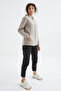 Dark Beige Hooded Zippered Comfortable Form Women's Fleece Sweatshirt - 97233 - 3