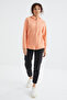 Melon Hooded Zippered Comfortable Form Women's Fleece Sweatshirt - 97233 - 3