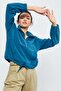 Emerald Half Zipper Hem Gathered Women's Fleece Standard Fit Sweatshirt - 97171