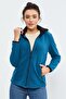 Emerald Stand Collar Zippered Comfortable Form Women's Fleece Sweatshirt - 97173 - 5