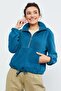 Emerald Half Zipper Hem Gathered Women's Fleece Standard Fit Sweatshirt - 97171 - 5
