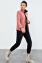Wild Rose Stand Collar Zip Comfortable Form Women's Fleece Sweatshirt - 97173 - 2