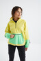 Lemon Hem Gathered Half Zipper Standard Fit Women's Fleece Sweatshirt - 97238 - 7