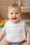 Baby Girl and Boy, My Grandmother Loves Me Very Much, Leak-Proof Baby Bib with Writing, Pink