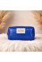 Kroko Textured Faux Leather Makeup Bag Si Pen Holder, Cobalt Makeup Bag Si, Cobalt Kroko Artificial Makeup Bag Si