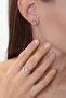 Pink Heart Necklace Earrings Ring - Silver Color - (Gift) - 2