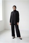 Aliye Low Sleeve Oversize قماش مودال Cupra بدلة مع بنطلون -EK480.2 أسود