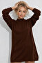 Women's Brown Mock Neck Knitwear Tunic Be272