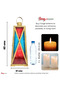 Moroccan Metal Lantern - Ramadan Lantern Decor, Arabic Lanterns for Indoor & Outdoor Use, Garden & Floor, Gold & Rose Gold Lanterns1 pc (Big X Red Blue) - 2