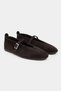 Mera Coffee Suede Buckle Detail Genuine Leather Buckle Detail Flat Sole Women's Ballet Flats - 4