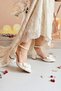 Women's Ecru 5 cm Pearl Bow Bridal Shoes - 2