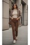 Raw Hem High Waist Mom Jean Brown - 3