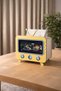 Television-Shaped Napkin Holder, Yellow Color Phone Stand, Napkin Box 18X14X14 cm - 2