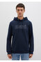 Logo Printed Hooded Navy Blue Sweatshirt 065606-28417 - 3