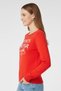 Women Sportswear Fit Graphic Print Outdoor Sweater, Red - 3