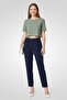 Women Regular Fit Solid Non Stretchable Pants, Navy - 2