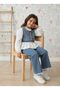 Miniğimin Cicileri Eyelet Embroidery Detailed Denim Girls' 3-Piece Set - Light Blue - 2