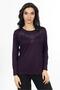 New Model Stone Embroidered Round Collar Lycra Mother's Combed Cotton Blouse 6435 - 4