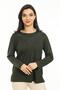 Women's Middle Age and Above New Model Round Collar Lycra Mother Combed Cotton Blouse 30550