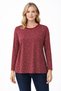 Women's Crispy Floral Patterned Round Neck Middle Age Mother Combed Cotton Blouse 9050