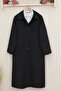 Coat with Buttoned Pockets - Black - 4