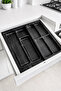 Drawer Organizer Spoon Holder Black 2-Piece Kitchen Drawer Spoon and Knife Organizer 35X45