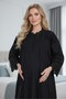 New Season Black Linen Dressing Gown Special Design Cotton Maternity Dressing Gown, Nightgown Set of 2