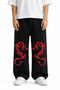 Premium Dragon Wide Leg Men's Black Sweatpants